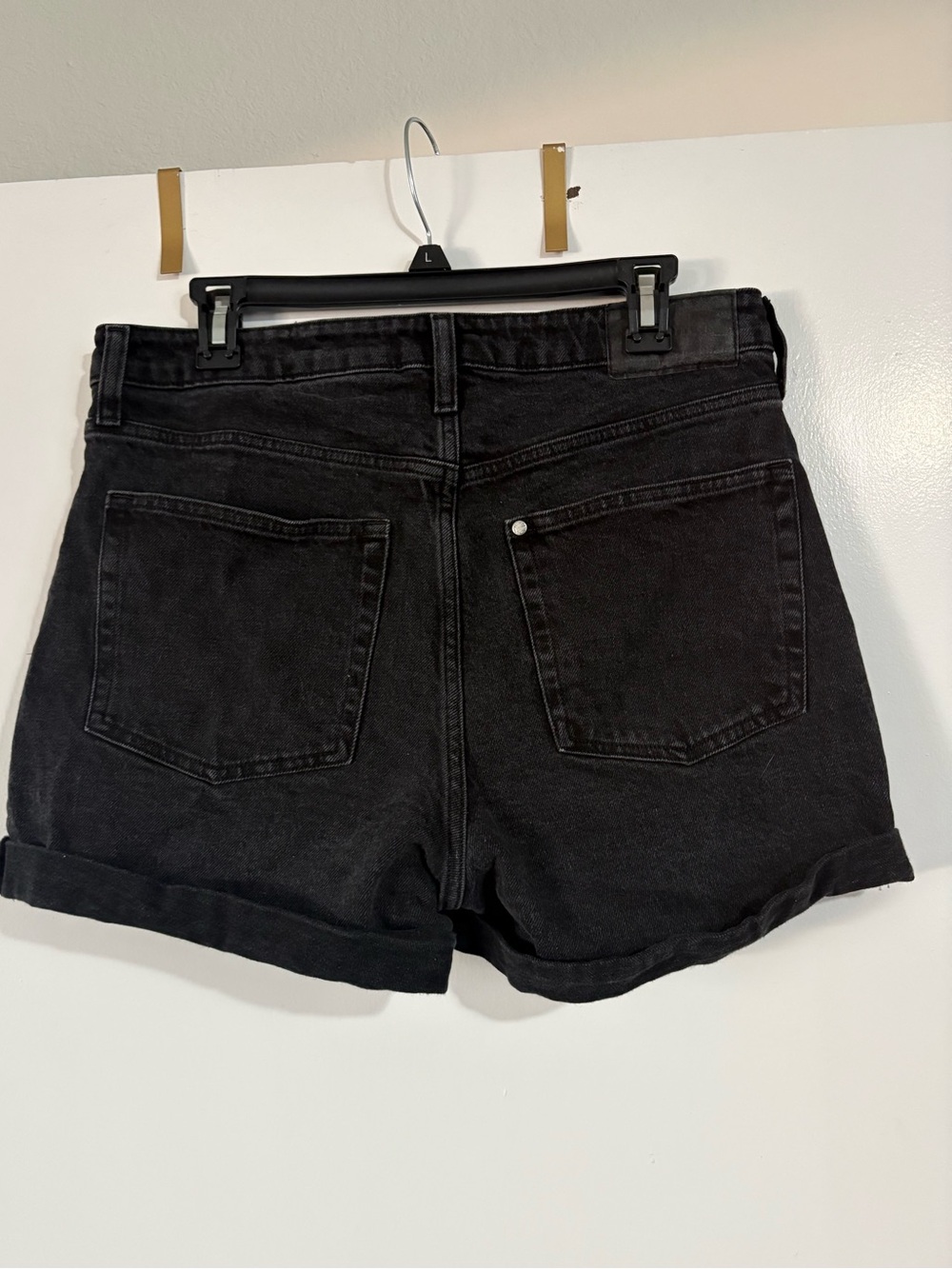 High-Waist Black Denim Shorts - Picture 4 of 4